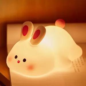 엎드린 토끼 실리콘 LED 무드등 수유등 취침등 아기방 인테리어 조명 D1-106622