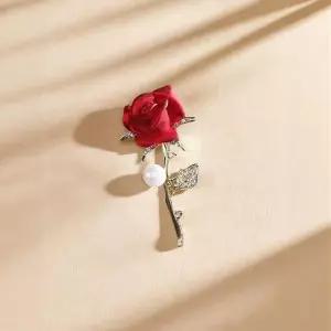 [셀러허브]다이아몬드 장미 옷핀 예쁜 브로치 패션 핀 액세서리 (S41511701)
