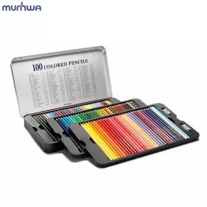 문화 고급 색연필 100색 틴케이스 나무색연필 철재케이스 미술용 학습용 고급색연필