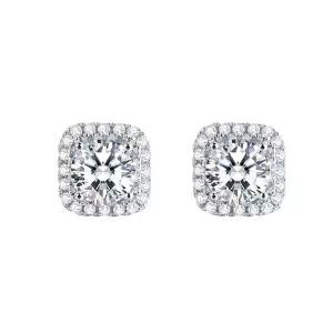 사각쿠션 1캐럿 5부 925귀걸이