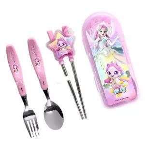 티니핑5 교정젓가락 스푼 포크 세트 오로라핑 1P 식기