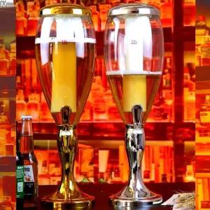 맥주타워 소맥 디스펜서 제조기 얼음통과 조명 5L 아이스 골드 쿨러 하이볼