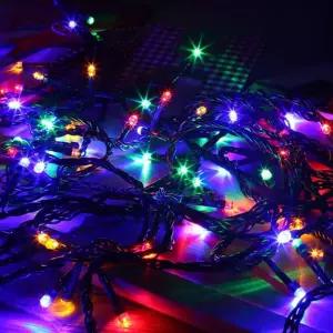 크리스마스 컬러 LED100p 녹색선 크리스마스전구