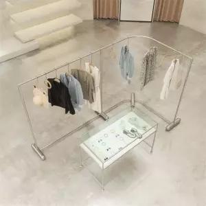 매장행거 의류 옷가게 코너 스텐 곡선 디스플레이 진열 옷걸이