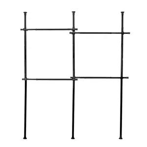 [셀러허브 1]행거 드레스룸 옷걸이 기둥 행거 블랙 4단 280cm