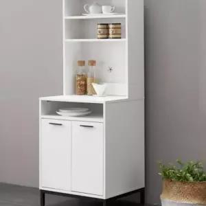 렌지다이 렌지대수납장 밥솥선반 화이트 세트 R