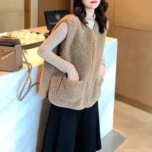 여성 데일리 루즈핏 양털 뽀글이 조끼 보아털 양털베스트