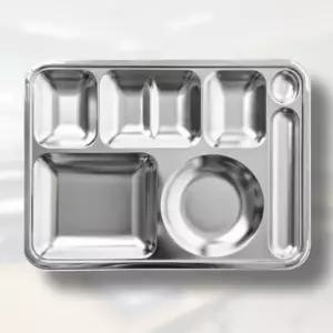 학교 병원 단체 급식 어린이집 국산 스텐 식판 수저 4찬 배식판 415X305 1개