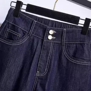 아브릴 여성데님반바지 빈티지 하이웨스트 데님 반바지 여름 얇은 겉옷 슬림핏 A라인 와이드 5부 바지 UNO2