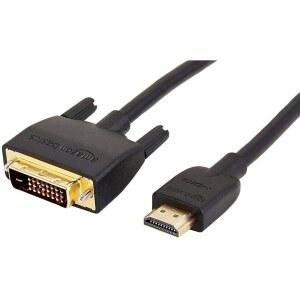 아마존 베이직 HDMI-A to DVI(남성용) 어댑터 케이블, 포 도금, 1.8m, 양방향 팩 골드 싱글 / 블랙 텔레비전, 6피트 1080P,