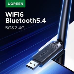 UGREEN USB 블루투스 5.4 어댑터 WiFi6 2-in-1 5G 및 2.4G 동글 데스크탑 PC 노트북 수신기 송신기