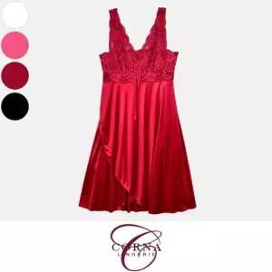 은은한 광택 레이스 자수 랩 여성 원피스 슬립 0188td