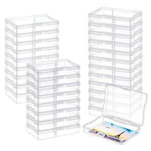 Geelin 30개 투명 사진 보관함 4인치 x 6인치 케이스 플라스틱 정리함 및 보관 용기 카드용 보관함, 6.7 4.7 1.2인치