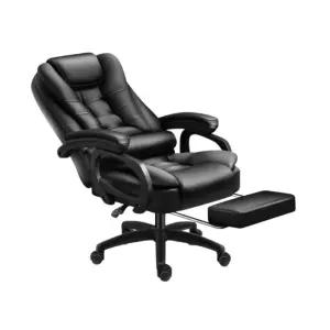 중역의자 회전팔걸이 사무실 회전식 리클라이너 강철 라텍스 서재 소파의자 이동식 블랙