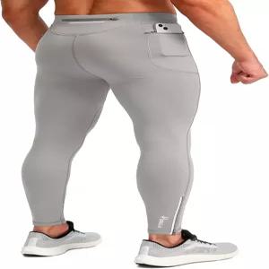 남성 하이킹 조깅을 위한 푸돌라 남성용 보온 러닝 타이츠 3 지퍼 포켓 운동 압축 레깅스 사이클링 팬츠