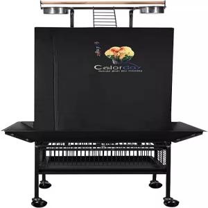 플레이탑이 있는 대형 새장용 컬러데이 굿나잇 새장 커버(특허 있음) 블랙 61