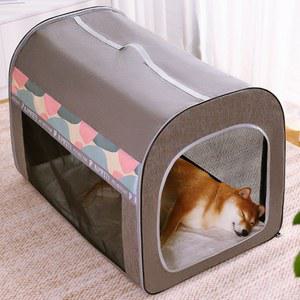 포시즌 패턴 메쉬 펫 이동장 강아지 켄넬 이동가방 캔넬 고양이 애견 중형견 케이지