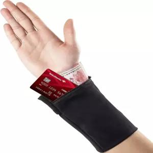 Easyports 2포켓 손목 지갑 휴대폰/스마트폰 거치대 발목 땀 흡수 밴드 암밴드 숨겨진 파우치