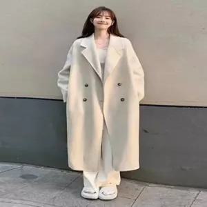 코트 모직 블랙 겨울 핑크