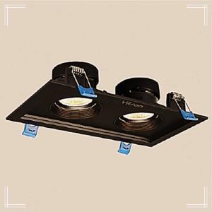 [2개구성] MR16 사각 멀티 2구 매입등 16W 전구색 블랙 공장등 창고등 간판조명 E조명 NWEB0C8A