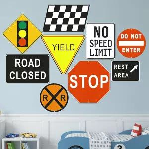 빈티지 경주용 자동차 금속 표지판 9개 세트 차고 맨케이브 장식