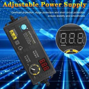 디스플레이 포함 조절식 전원 공급 어댑터 범용 AC 220V-DC 12V 충전기 3V-36V 2A 60W