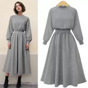 F20732 2컬러 허리밴딩 플레어 봄신상원피스 면롱원피스