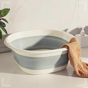 [2개구성] 둥근사각 세차 접이식 그레이대형 폴딩 캠핑 대야 세수 바스켓 HW984A06