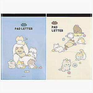 [2개구성] 2개 고양이일러스트 고양이편지지 손편지 단체선물 판촉물 냥냥 패드편지지 GJWBF58C7