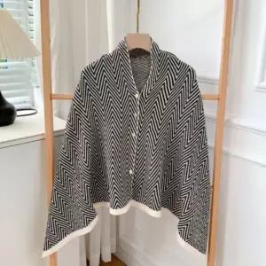 겨울 니트숄 판초 망토숄 지그재그 가을 망토 니트 FWFL7LO220