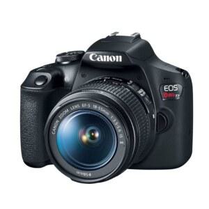 캐논 EOS 2개 55MM 레벨 DSLR 렌즈가 블랙 키트 카메라 장착된 300MM EF18 렌즈 T7 75 EF