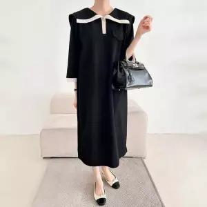 빅사이즈카라원피스 S623L409 블링크배색카라롱원피스 BS (19052220A)