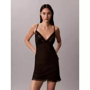 [백화점 홈쇼핑 정품] 캘빈클라인 언더웨어 (QS7589-UB1)여성 CK 블랙 브라이덜 슈미즈