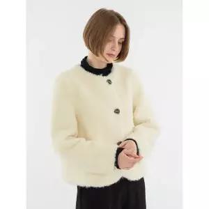 리오벨 라운드 넥크롭 퍼쟈켓 390297