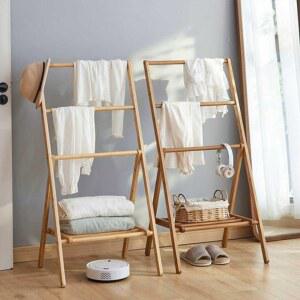 원목 수건스탠드 접이식 감성 호텔 옷걸이 수건걸이 베이지 욕실