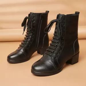 여성 댄스화 라인댄스 무용 살사화 부츠 에어로빅화 미들힐