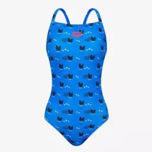 아레나 컬리팜 선수 꼬꼬닭그림 싱글스트랩백 원피스 수영복 A6SL1CO05BLU 382447