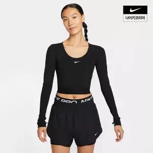 나이키 NIKE 여성 프로 드라이 핏 크롭 긴팔 탑 HV9993-010