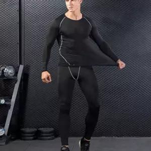 남성 겨울 홈트 트레이닝 헬스 기모 안감 긴팔 티셔츠 남자 운동복 레깅스 세트 남자요