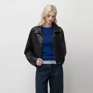 시슬리 밑단셔링 루즈핏 인조가죽 자켓 SALE70611 971153