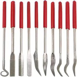 야카모즈 10개 모듬 미니 다이아몬드 파일 세트 평평한 바늘 사각 원형 리플러 금속 보석상 유리 나무 조각