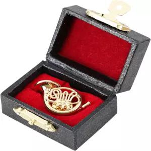 이스트락 미니어처 프렌치 혼 핀 .4 악기 패션 라펠 브 레드 벨벳 안감 케이스 선물