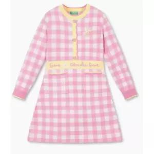 [백화점 홈쇼핑 정품] 베네통 키즈 26SS-플라워 체크 자카드 원피스QAOP06611