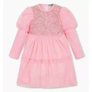 [백화점 홈쇼핑 정품] 베네통 키즈 25FW-벨로아 스팽글 원피스QAOP23561