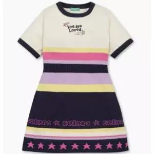 [백화점 홈쇼핑 정품] 베네통 키즈 25FW-컬러풀 스트라이프 원피스QAOP03541