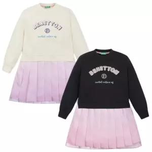 [백화점 홈쇼핑 정품] 베네통 키즈 그라데이션 플리츠 원피스QAOP13441