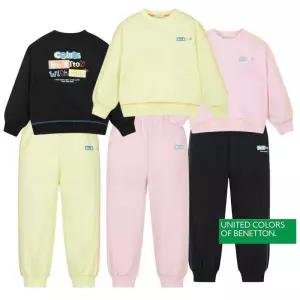 [백화점 홈쇼핑 정품] 베네통 키즈 26SS-그래픽 포인트 맨투맨셋업 QAMT01611,QATP01611