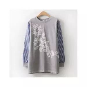 아이우먼 발포꽃셔츠긴팔티 MN4894M601 빅사이즈