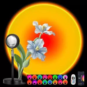 스페이스나이트 선셋 램프 프로젝터 멀티 컬러 모드 디밍 가능 타이밍 음악 리듬 배경 멋진 시각적 효과