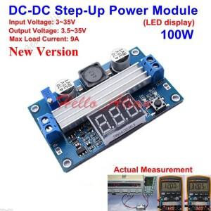 100W LED 디스플레이 DC-DC 부스트 스텝 업 전압 변환기 9A DC 3V-35V  5V 9V 12V 24V 가변 조정기 전원 공